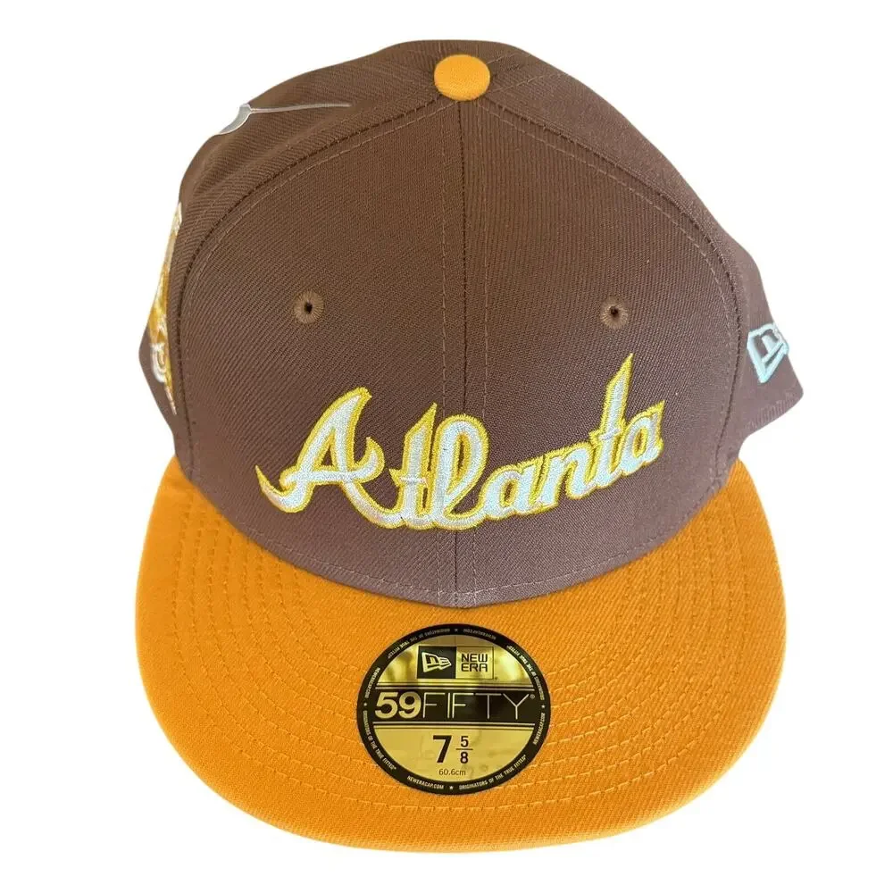 New Era Brown Atlanta Braves Tiramisu 59FIFTY Fitted Hat 7 5/8 NWT